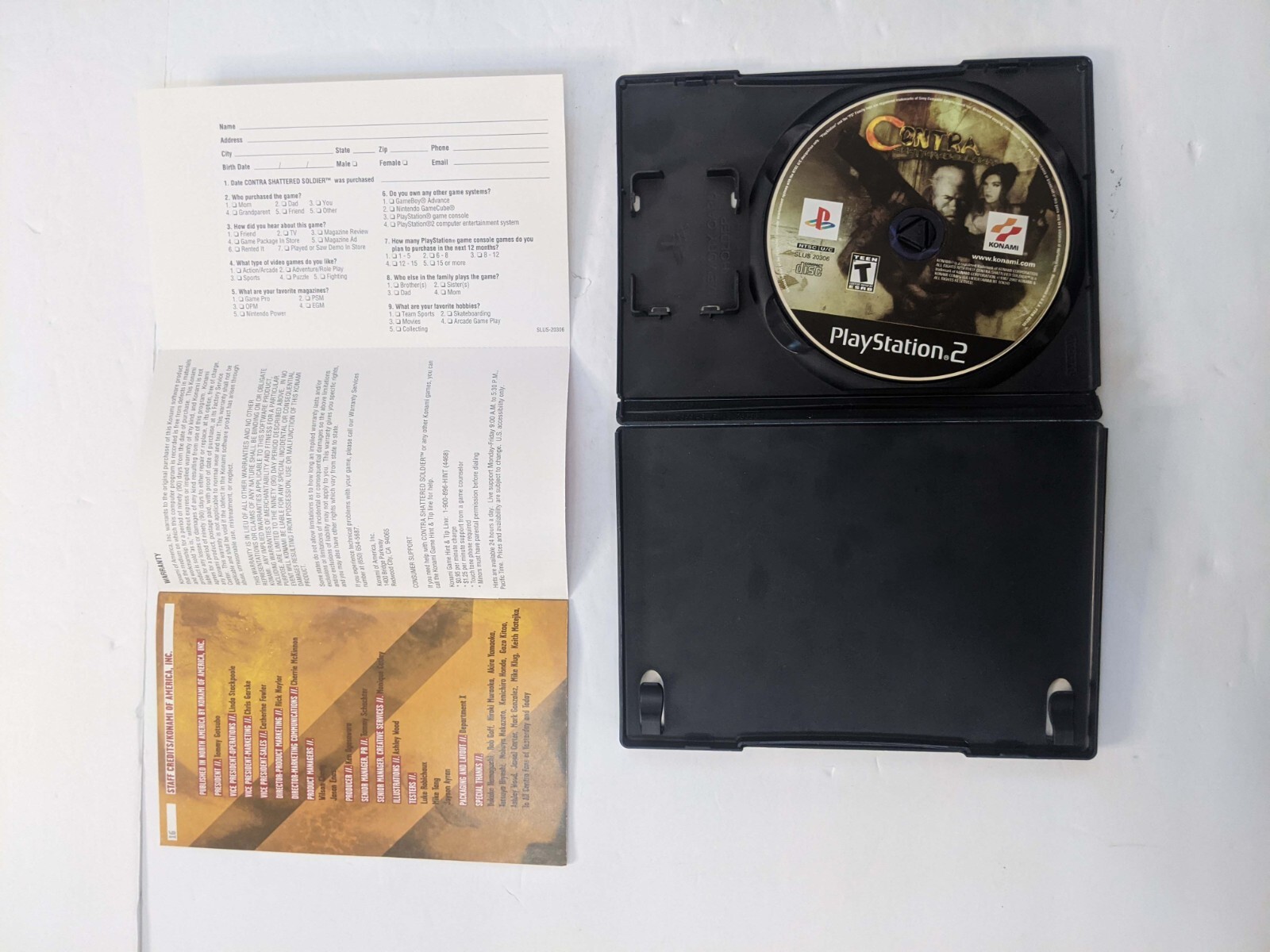 Contra Shattered Soldier PS2 PlayStation 2 Complete w/ Strategy Guide reg Card