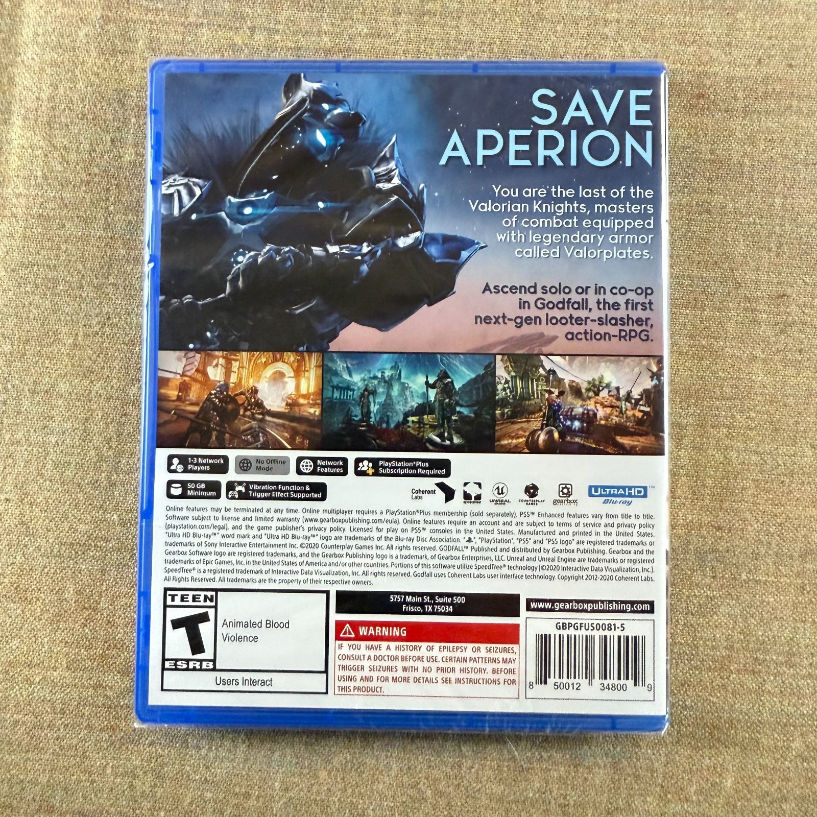 Godfall PS5 Factory Sealed Action RPG Gearbox Counterplay New Game