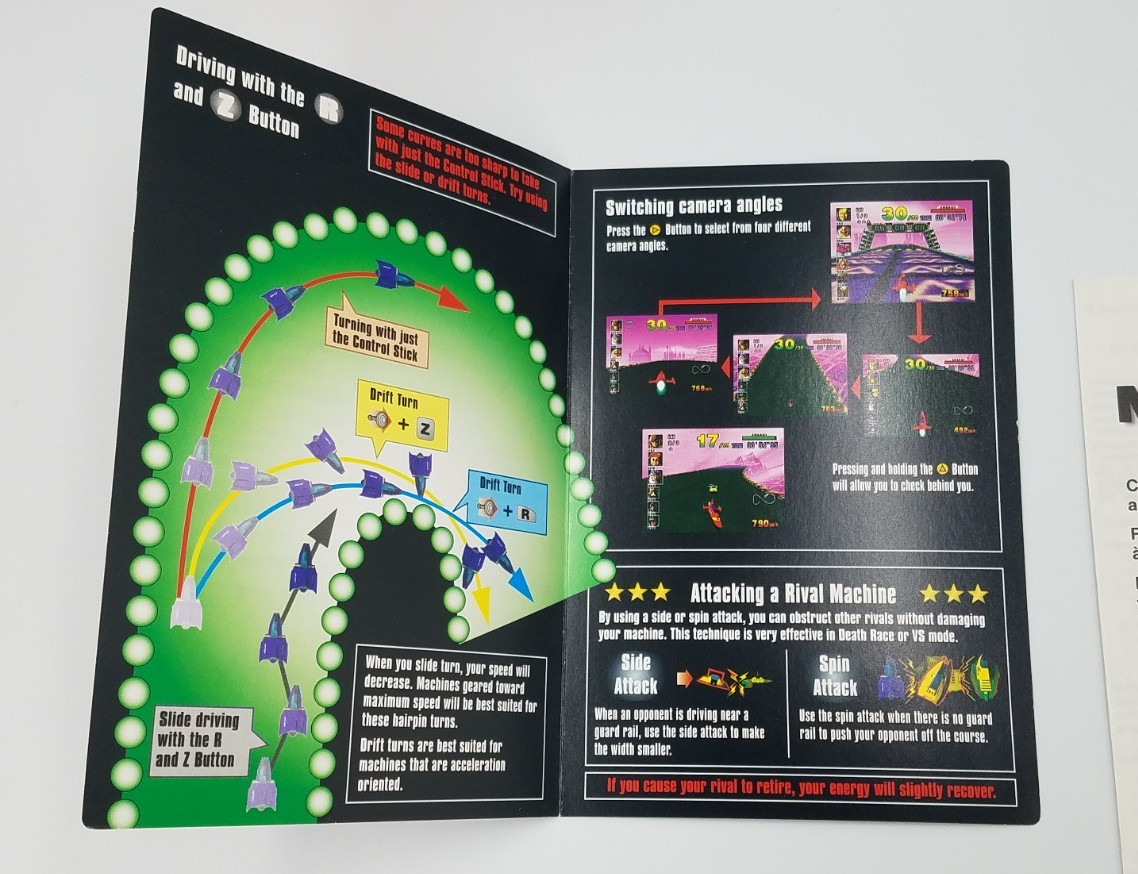 F-Zero X N64 Nintendo 64 Authentic Manual & Inserts ONLY HTF Clean 1 Owner