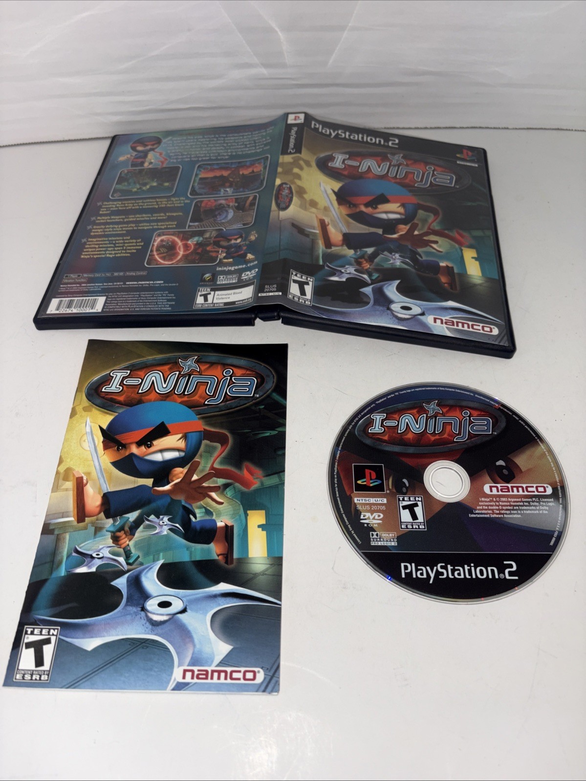 I-Ninja Sony Playstation 2 PS2 Game CIB w/ Manual 2003 Namco Tested