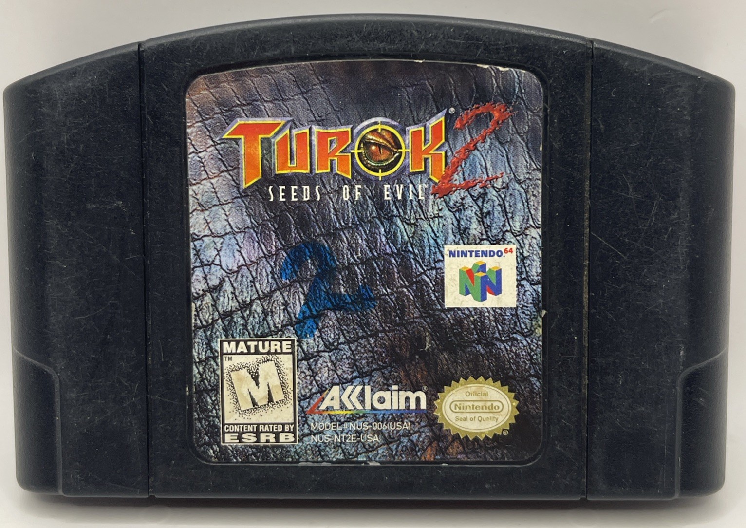 Turok 2 Seeds of Evil Nintendo 64 N64 1998 Cartridge Polished Pins See Work Read