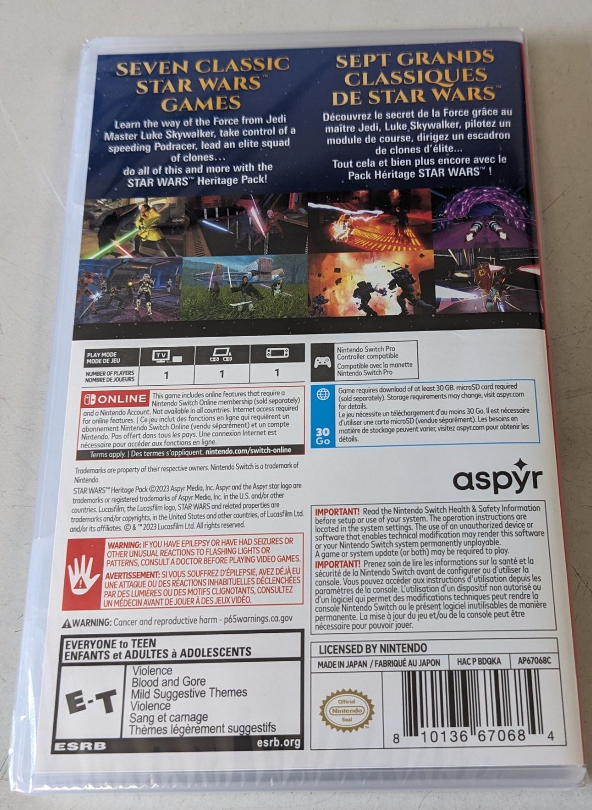 Star Wars Heritage Pack – Nintendo Switch Game – NEW & SEALED – FREE US SHIPPING