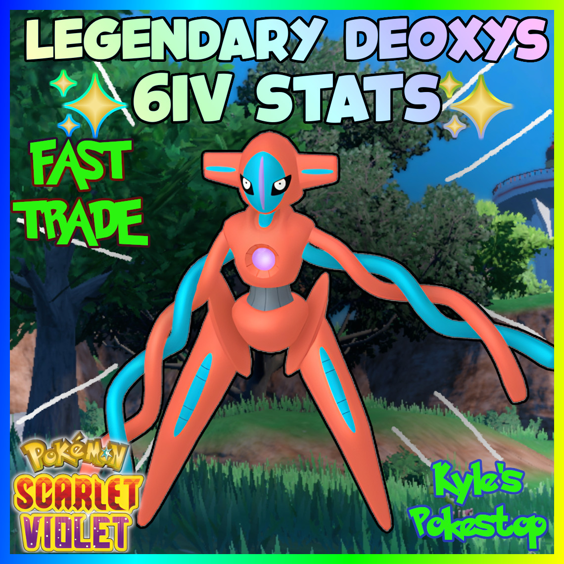 ✨ 6IV DEOXYS 4 PACK ALL FORMS ✨ POKEMON SCARLET & VIOLET EV’D 🚀 FAST🚀