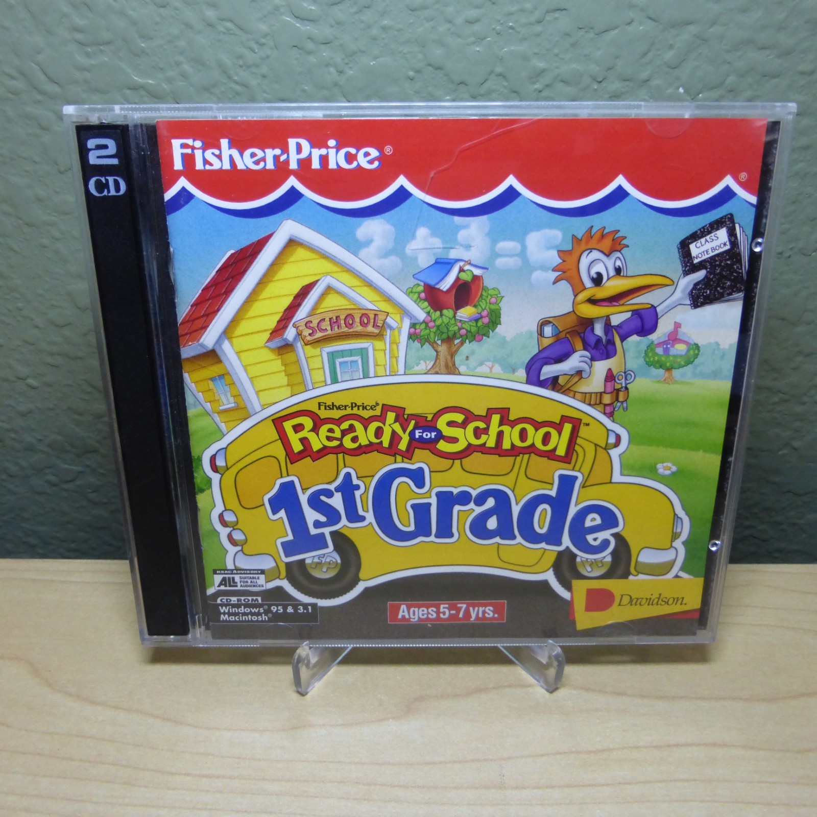 Fisher-Price Ready for School 1st Grade PC CDROM Game 2 Disc Set Ages 5-7 Win 95