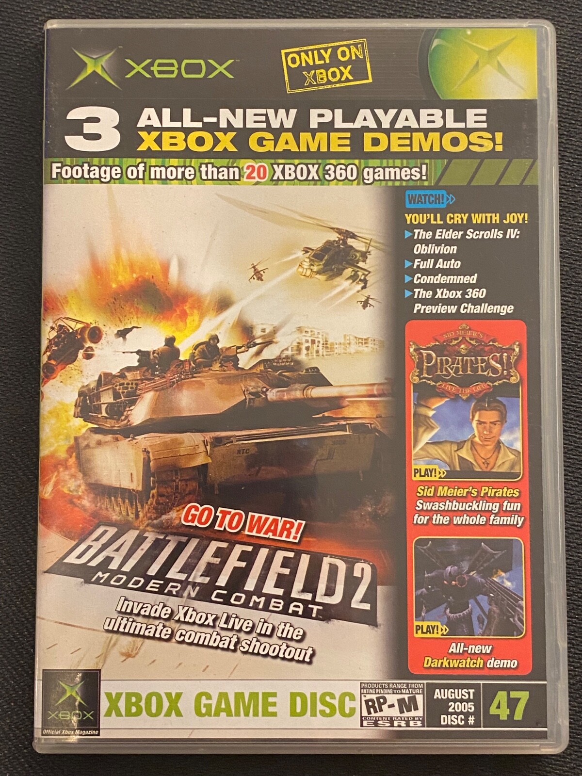 BATTLEFIELD 2 MODERN COMBAT xbox Official DEMO #47 SID MEIER PIRATES darkwatch