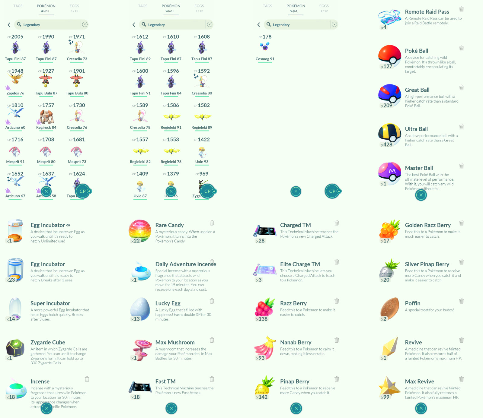 Pokémon Acc Go – Lvl35 – 34 Shiny – 38 Legendary