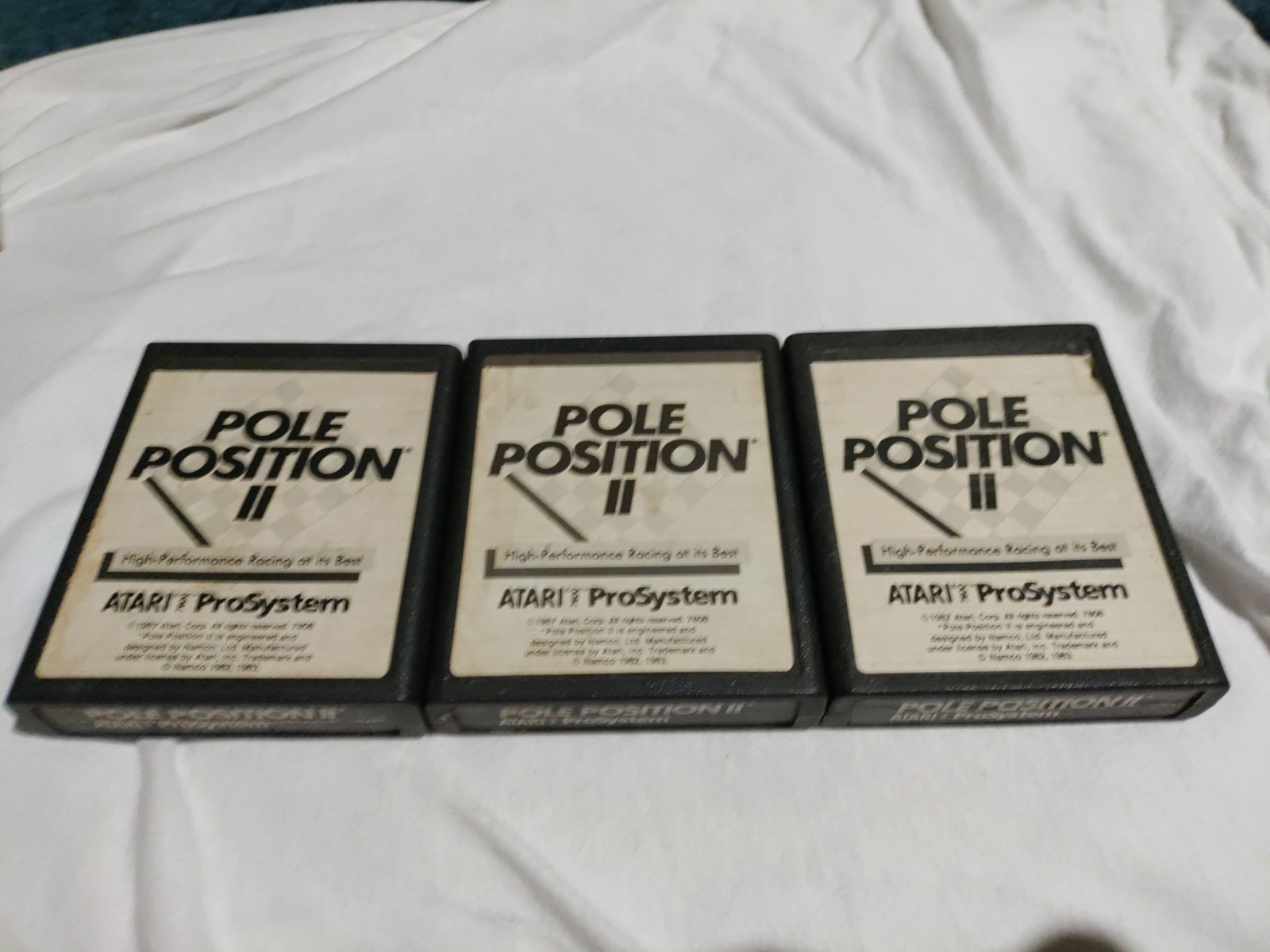 Pole Position II (Atari 7800, 1986) ProSystem Genuine OEM Authentic Lot of 3