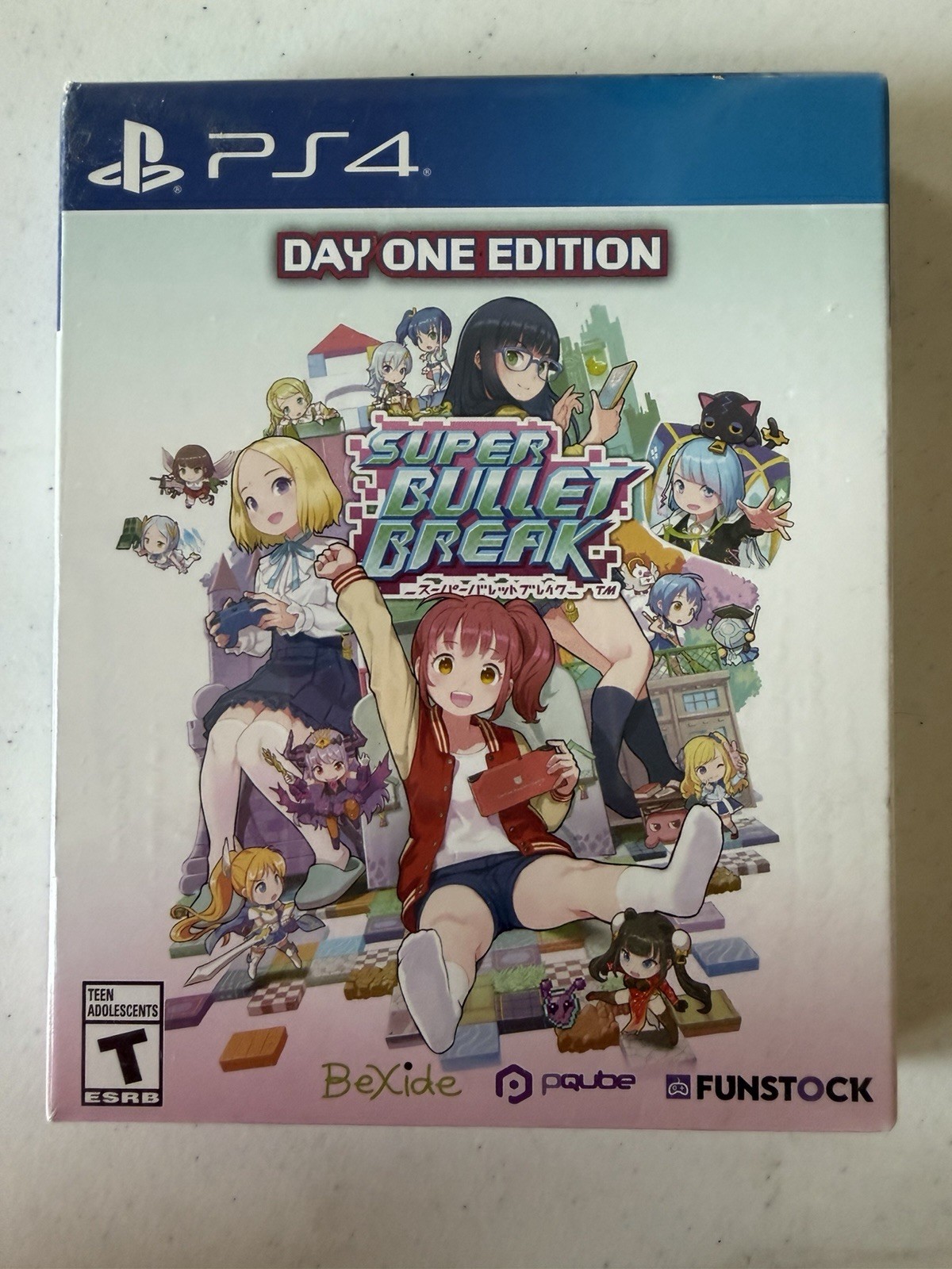 PQube Super Bullet Break Day One Edition PS4 Strategy Deck-Building Roguelite T