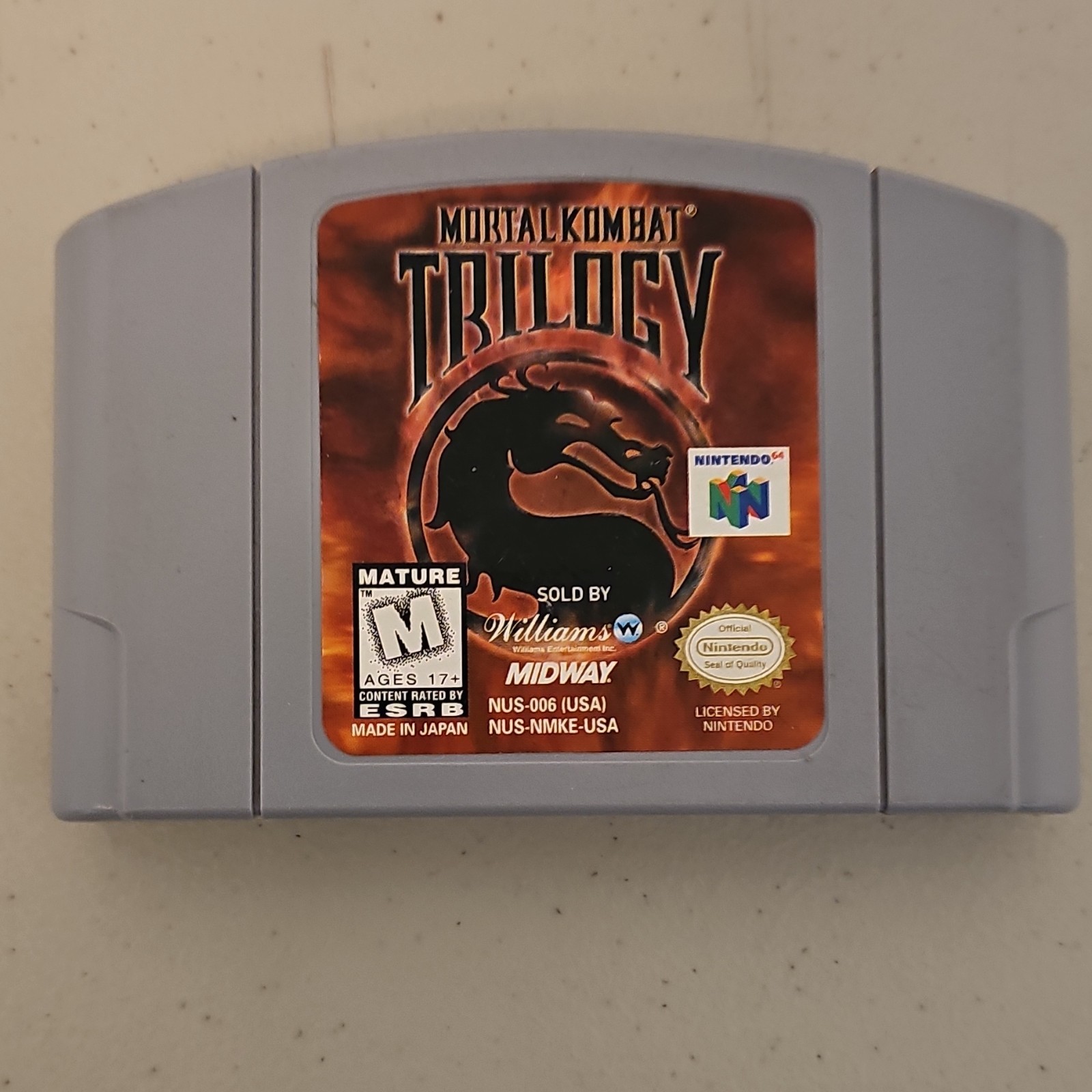 Midway Mortal Kombat Trilogy Nintendo 64 Fighting Manual Included 1996 NTSC M