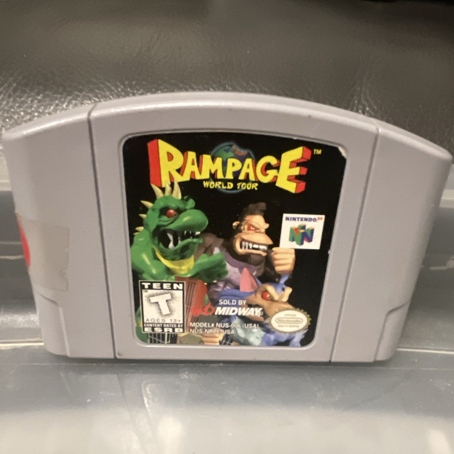 Midway Rampage World Tour Nintendo 64 N64 Cartridge T Teen NTSC-U/C