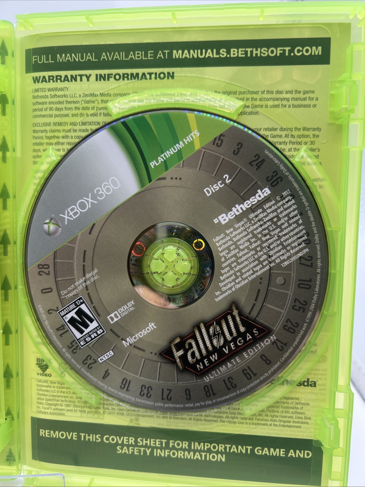 Fallout New Vegas Ultimate Edition Platinum Hits – Microsoft Xbox 360 Pristine
