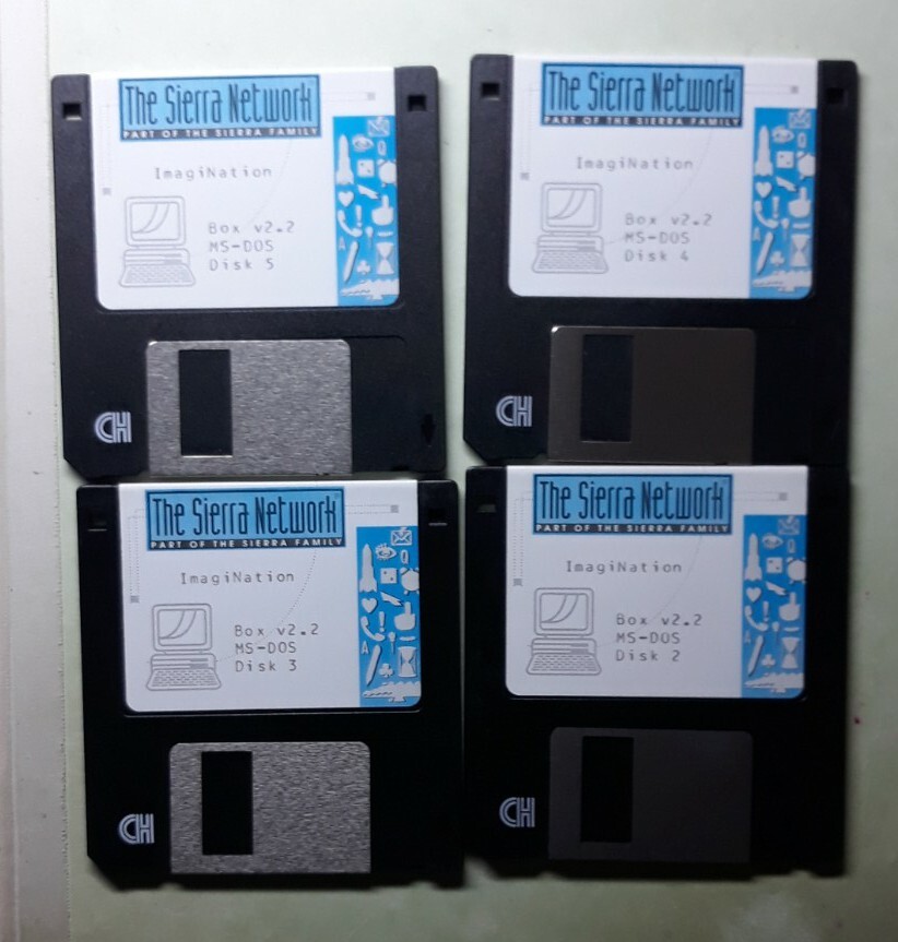 THE SIERRA NETWORK: ImagiNation Version 2.2, MS-DOS PC, 5 3.5″HD DISKS, RARE AS