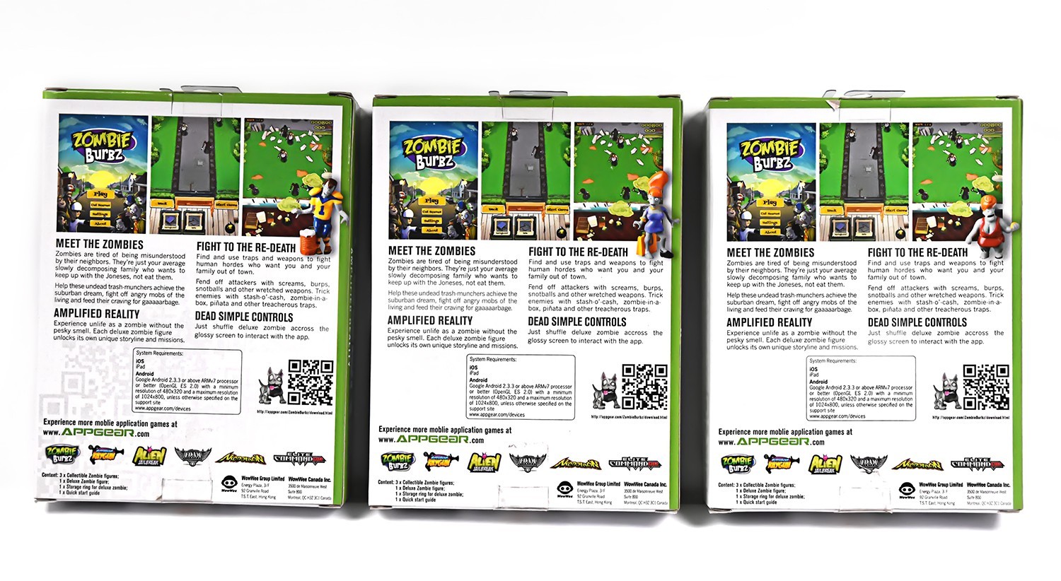 iPad iPhone Mobile Game ZOMBIE BURBZ Set of 3 – Appgear, Android, New – A4