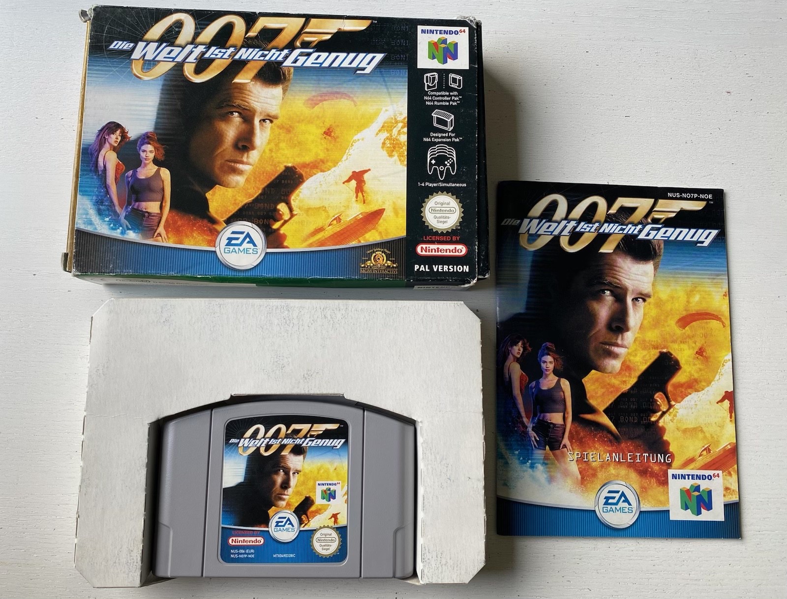 JAMES BOND 007 DIE WELT IST NICHT GENUG NINTENDO 64 PAL/EUR OVP CIB N64 USK 18