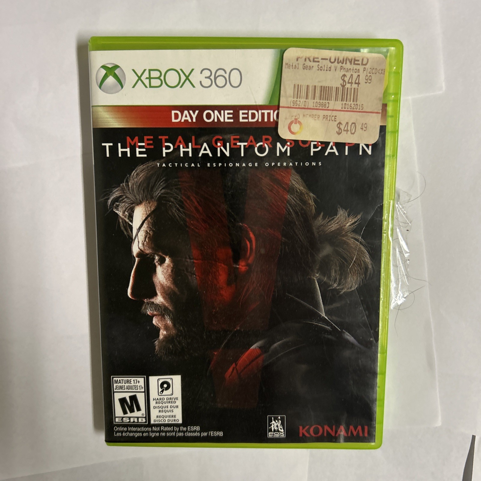 Metal Gear Solid V The Phantom Pain Day One Edition (Xbox 360) 2 Discs Tested