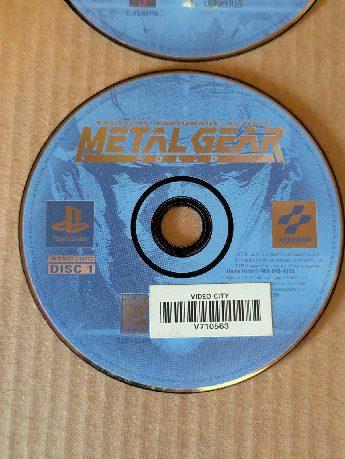 PS1 Metal Gear Solid Tactical Espionage Action (PlayStation 1, 1998) Discs 1 & 2