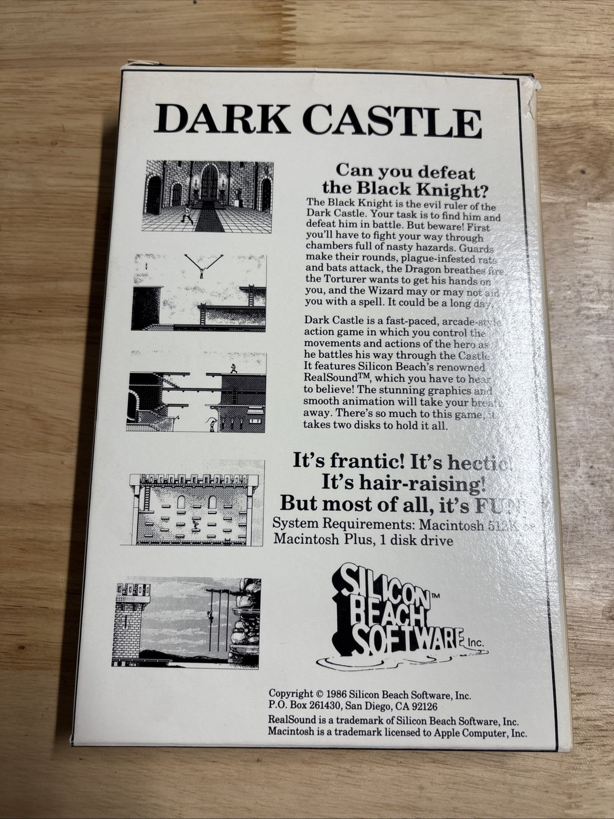 Dark Castle – Silicon Beach Software – 1986 / Macintosh – COMPLETE, Tested!