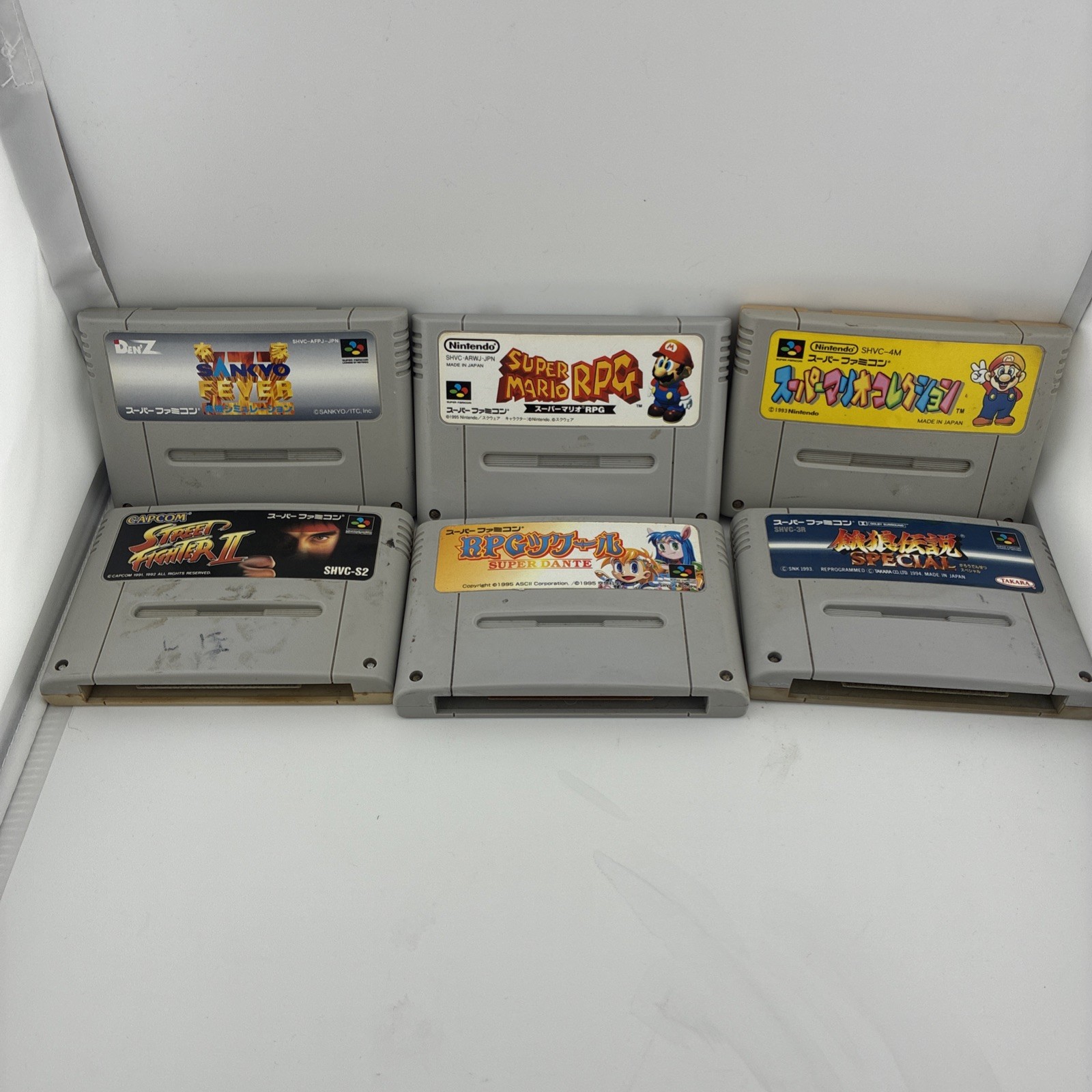 Japanese Super Famicom Game Lot (6) (Untested) Mario, Street Fighter, ETC