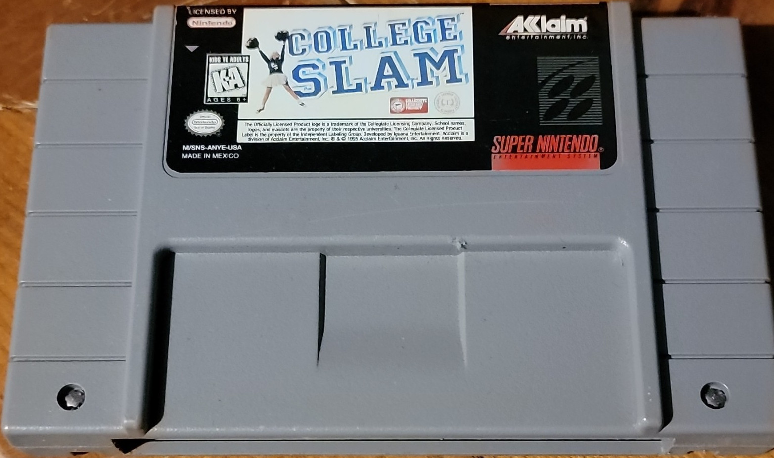 Acclaim College Slam Nintendo SNES Basketball Sports NTSC-U/C KA-Kids to Adults