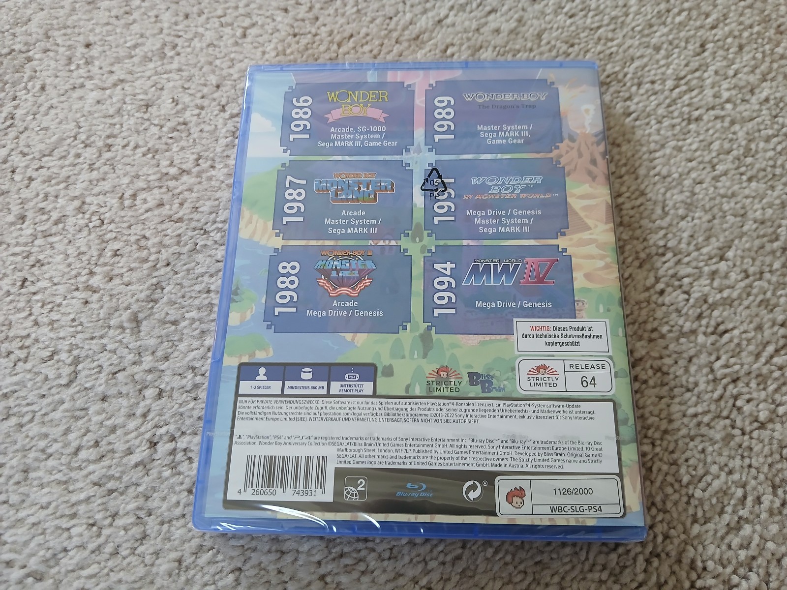 PS4: Wonder Boy Anniversary Collection (Strictly Limited Games) + Postcard NEW