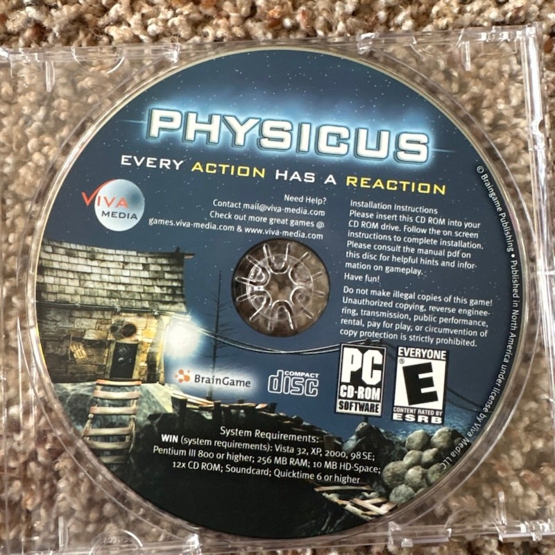 VTG Physicus Save the World with Science PC Video Game BrainGame CD Myst Puzzle