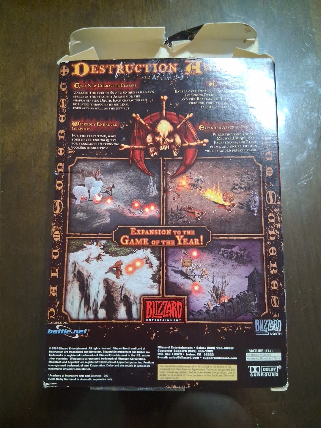 2000 Diablo II Lord of Destruction+ Expansion (2001) Blizzard Big Box+Guide PC!