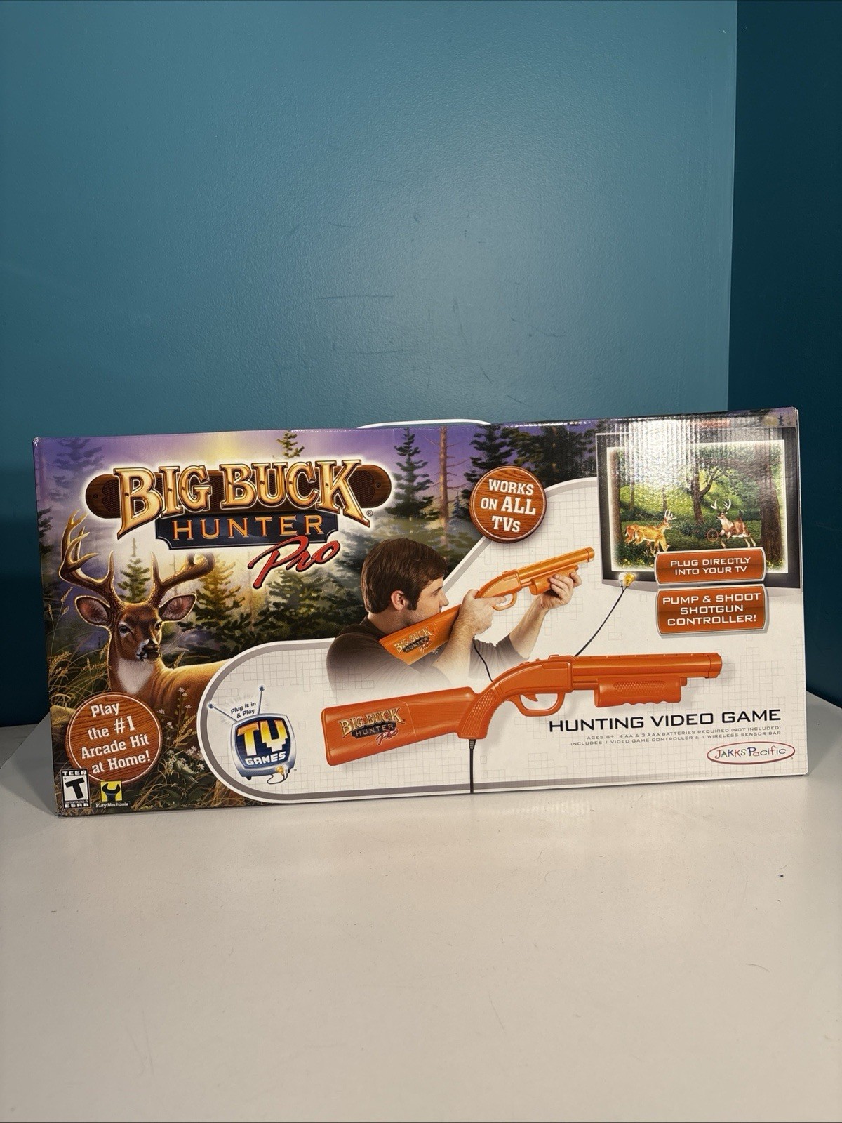 Big Buck Hunter Pro JAKKS Plug & Play TV Game Orange Shotgun | New