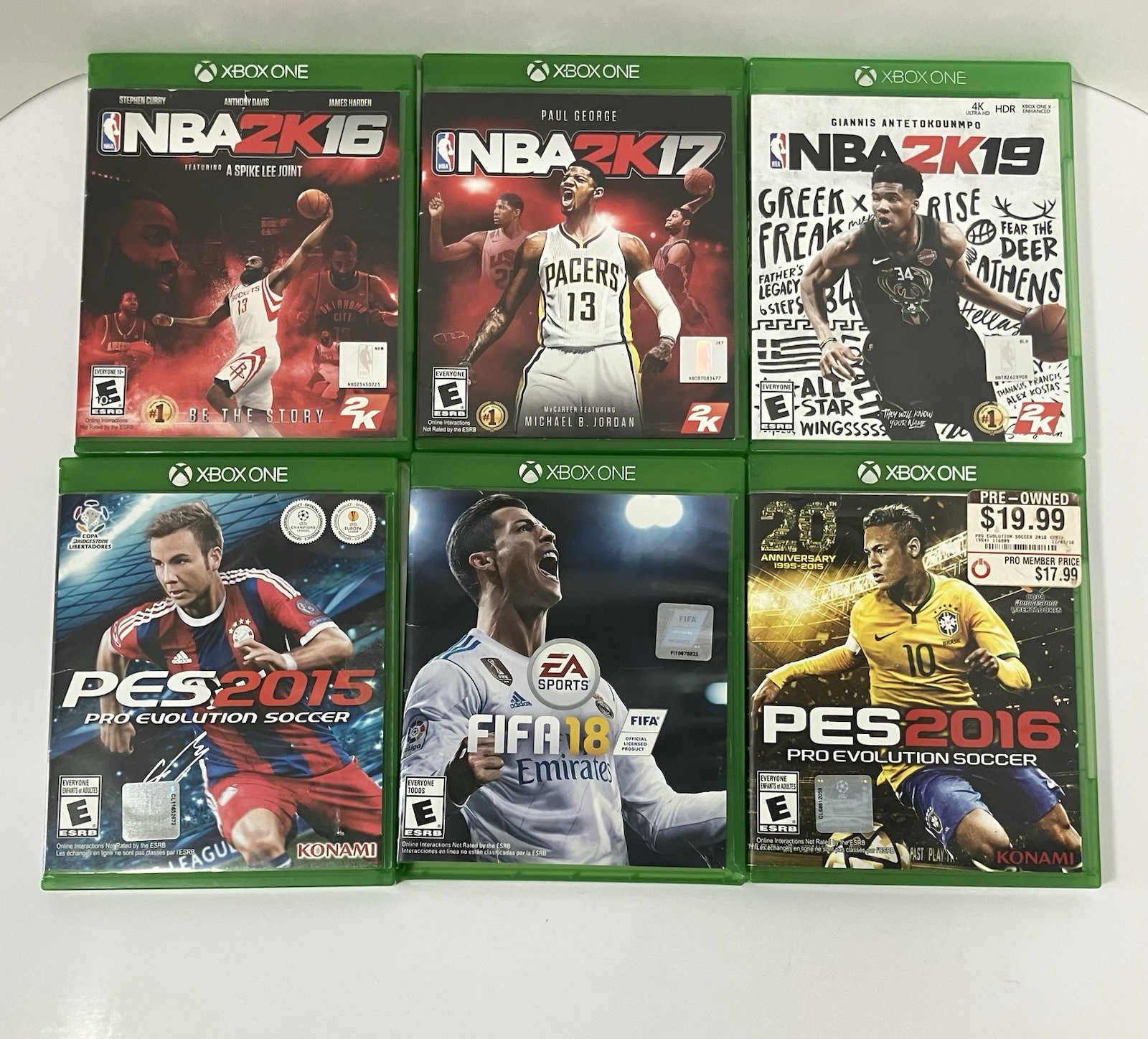 Xbox One Sports Game Lot – NBA 2K, FIFA, PES – 6 Games