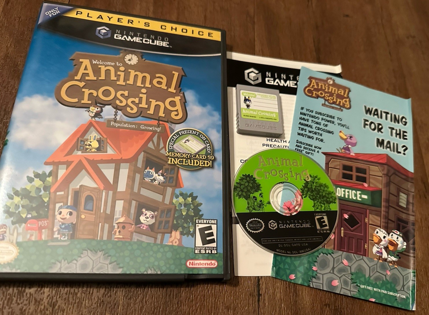 ANIMAL CROSSING Nintendo GameCube Players Choice +Memory Card, Insert -NO MANUAL