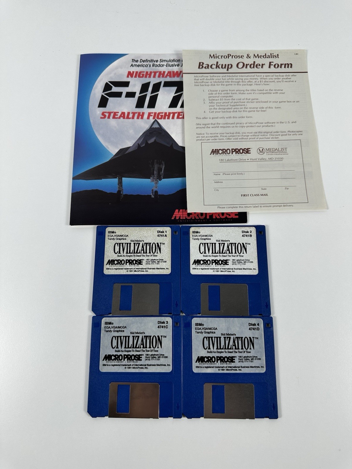 Sid Meier’s Civilization 1991 PC IBM 3.5″ Microprose Disks Big Box
