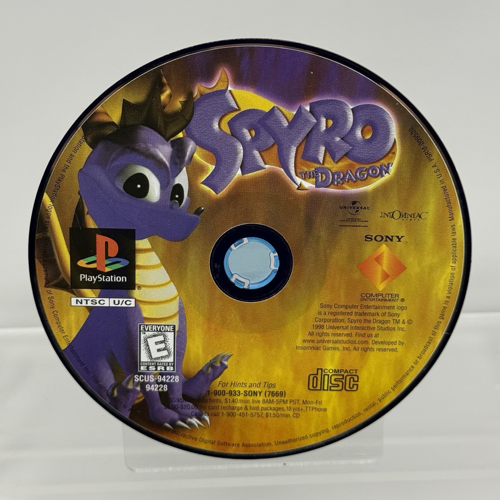 Spyro the Dragon • PlayStation 1, 1998 • Disc Only • Tested