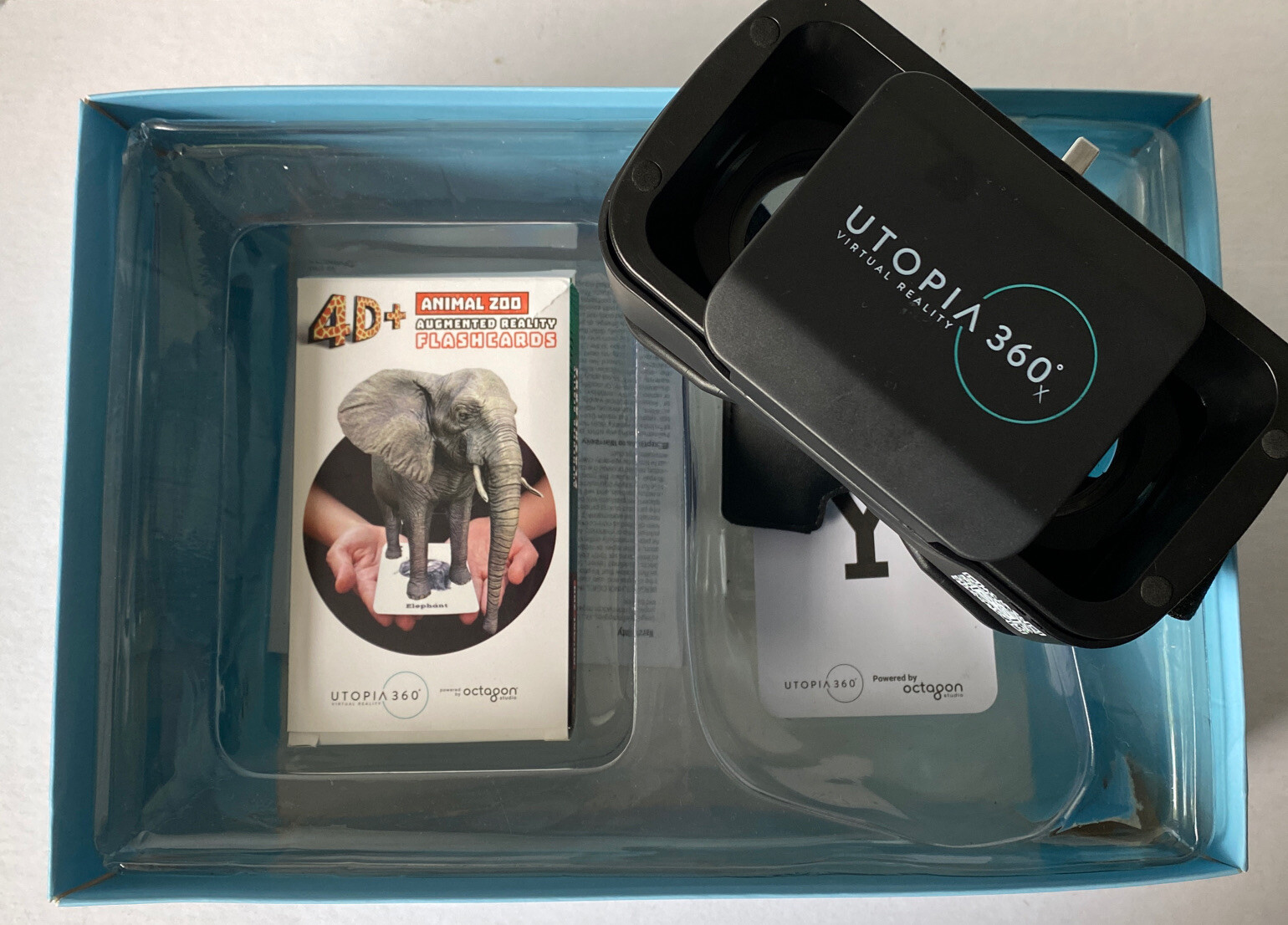 ETVRARZOO 4D+ Utopia 360 VR Headset & Animal Zoo Augmented Reality Cards