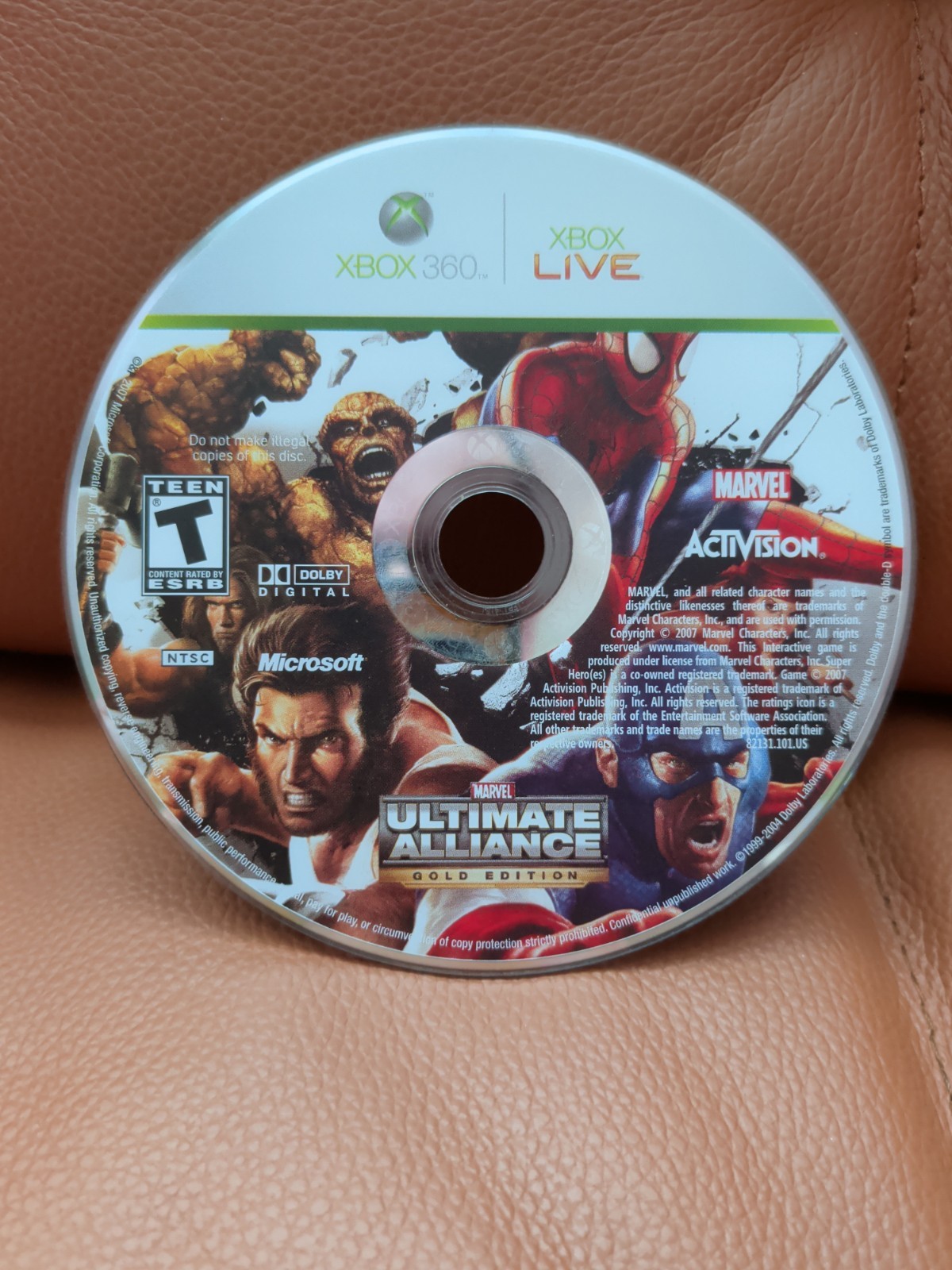 Marvel Ultimate Alliance Gold Edition Xbox 360 Disc Only Tested