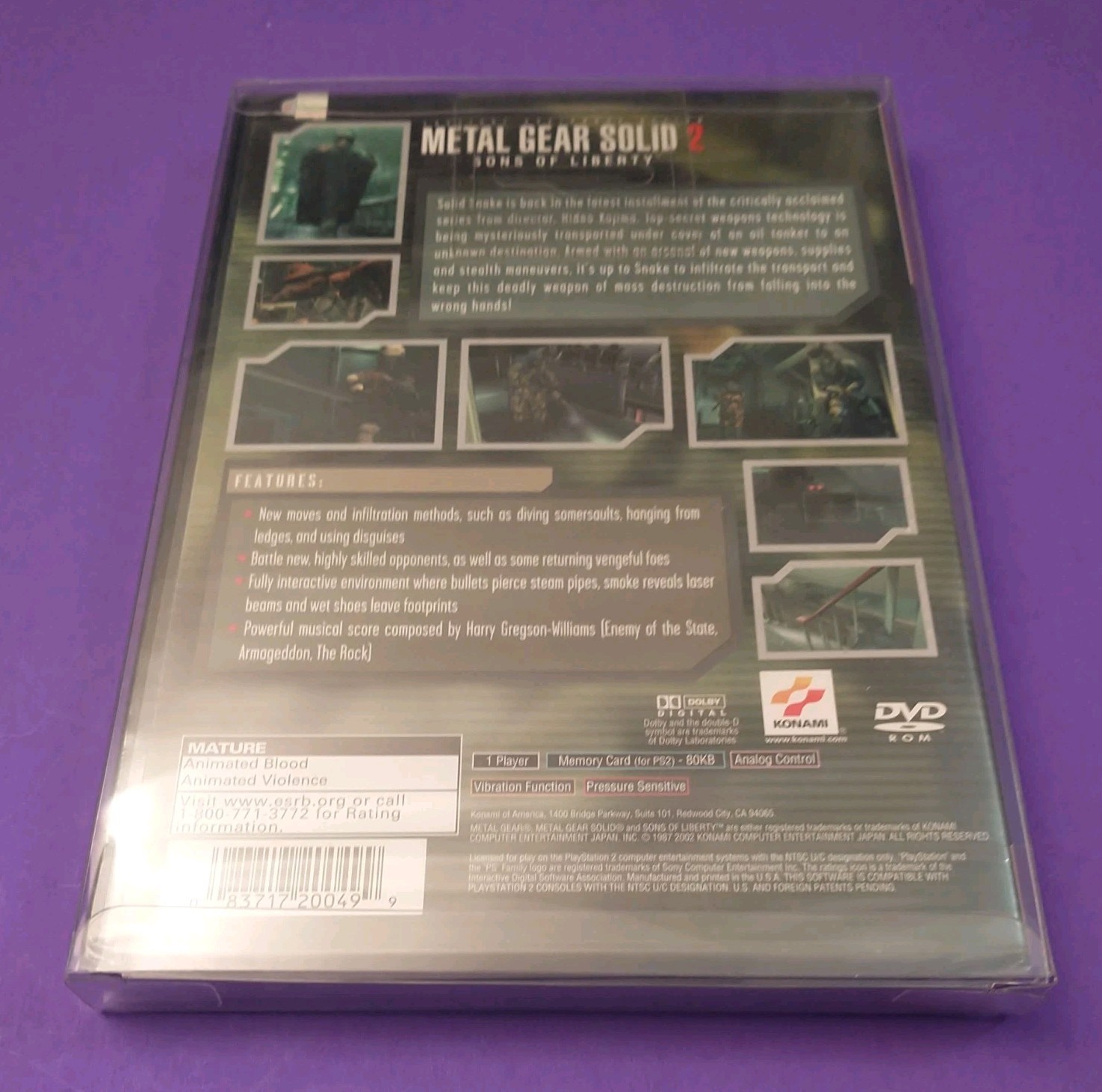 SEALED Metal Gear Solid 2 Greatest Hits (Sony PS2) Protective Case SAFE SHIPPING