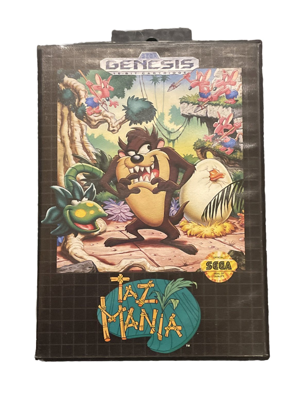 Taz-Mania (Sega Genesis, 1992) Cartridge And Case – Ships Next Day