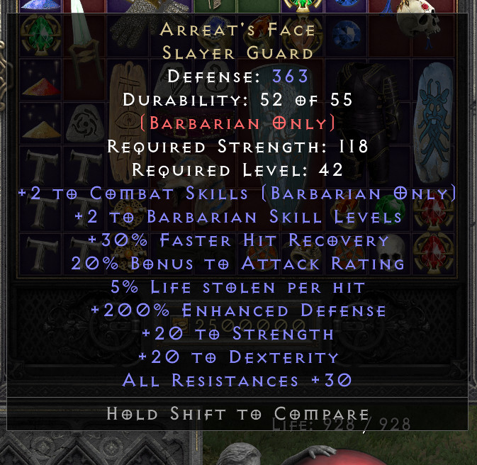 Diablo 2 Resurrected D2R – 200ed/6%LL Perfect Arreat’s Face -SC- PC – NL