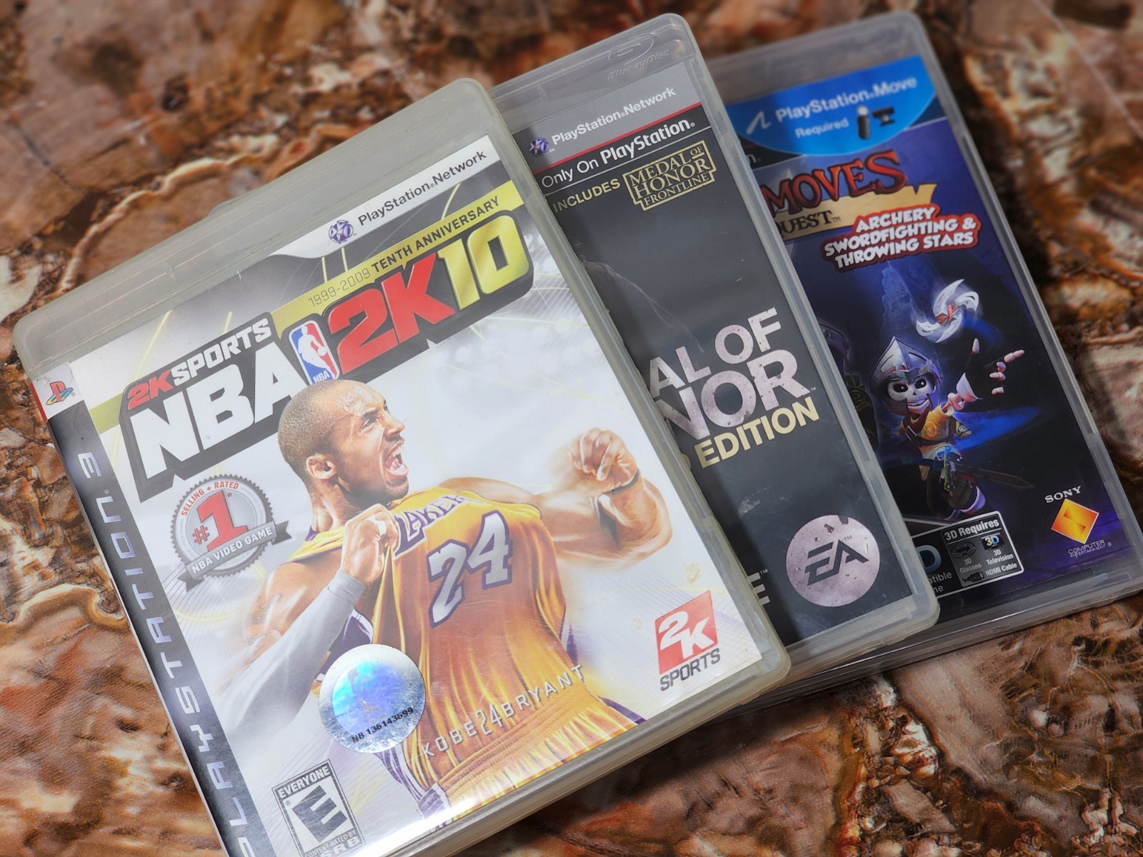 Ps3 game lot of 3 nba 2k10 kobe Medal of honor medieval moves playstation bundle