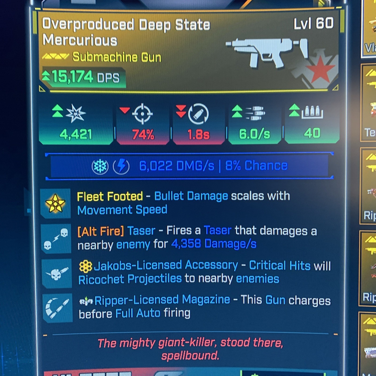 Borderlands 4⭐️LVL 60 GOD ROLL MERCURIOUS SMG⭐️All PLATFORMS