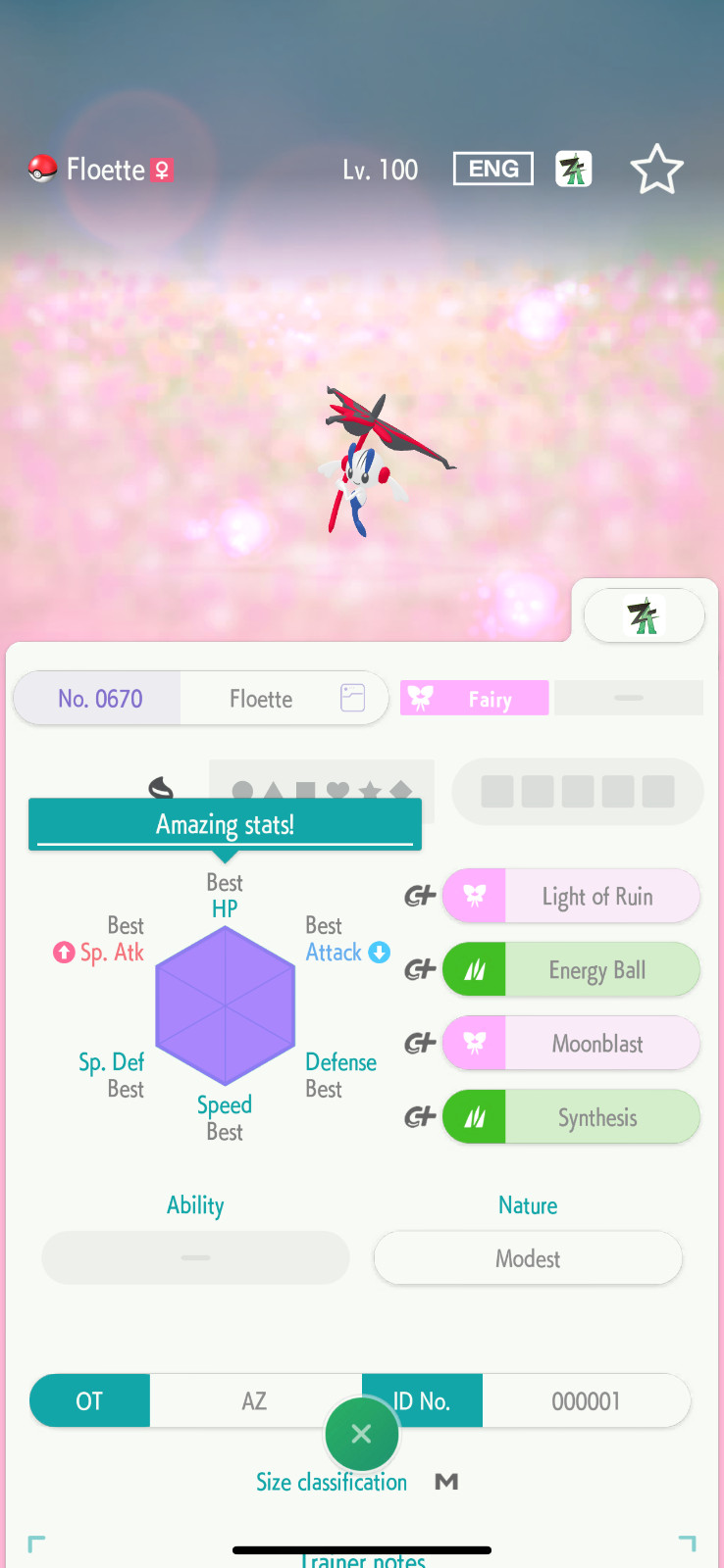 ✨6IV Eternal Flower Floette + EVS🚀 POKEMON HOME✨Champions✨Online delivery⚡