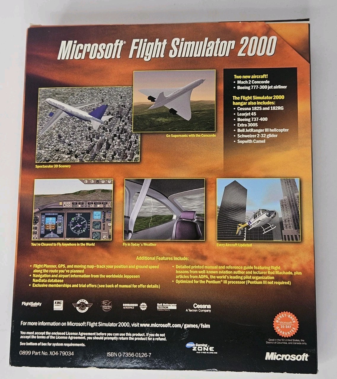Microsoft Flight Simulator 2000 PC Big Box NIB New PC CD-rom Video Game