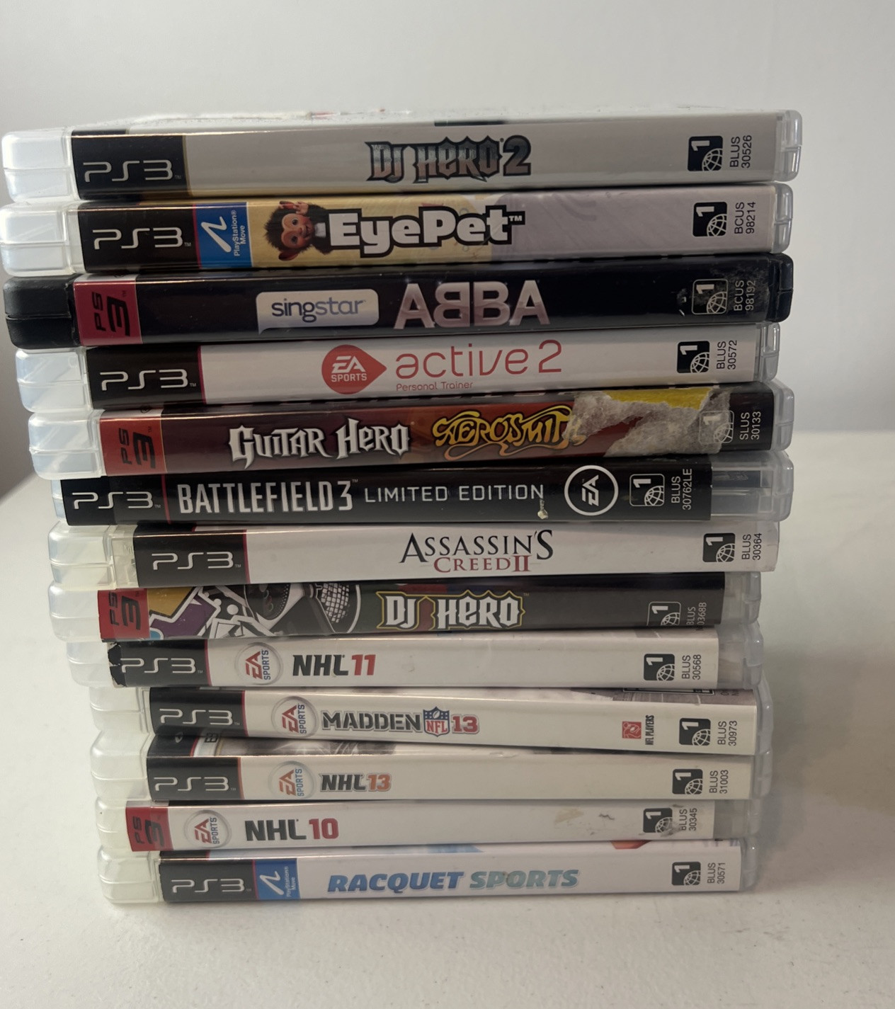 PS3 Games: Lot Of 13 NHL Madden Racquet Sports DJ Hero Assassins Creed 2 Tested