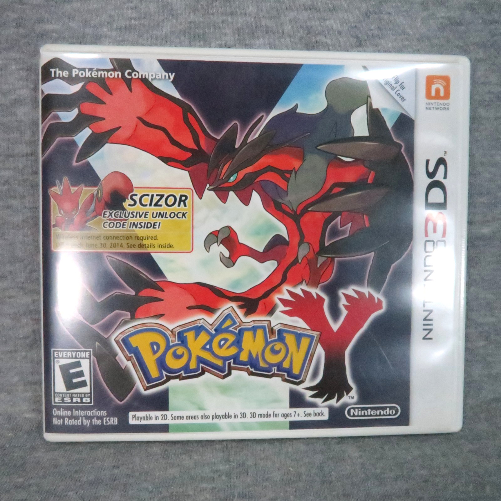 Nintendo 3DS Pokemon Y Game Cartridge and Case (Scizor Variant Case)