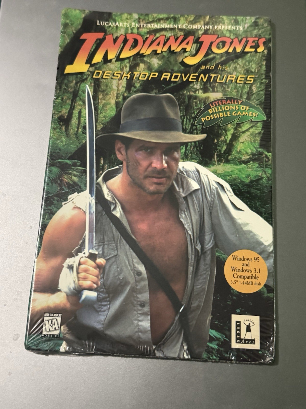 VINTAGE LucasArts Indiana Jones Desktop Adventures PC Action Adventure Game 1996