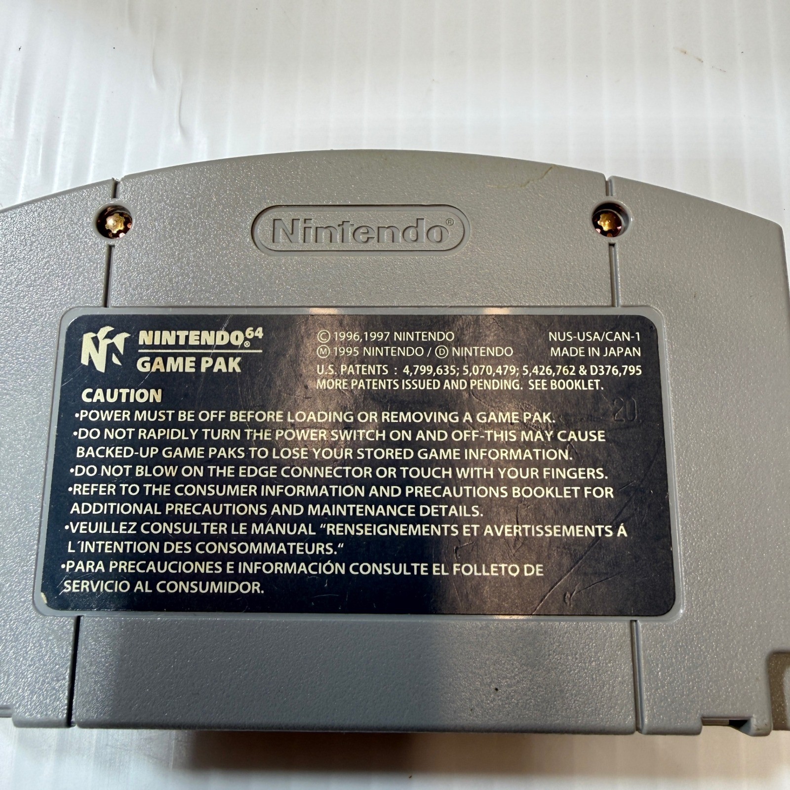 Nintendo Mario Tennis N64 Grey Good Authentic Tested Sports Game NUS-006