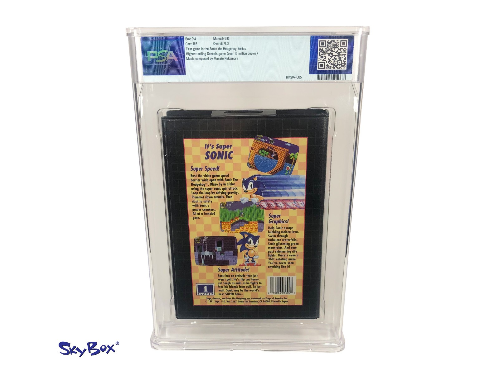 Sonic the Hedgehog – Sega Genesis PSA Graded 9.0 CIB – Box is a 9.4 – 1st Print