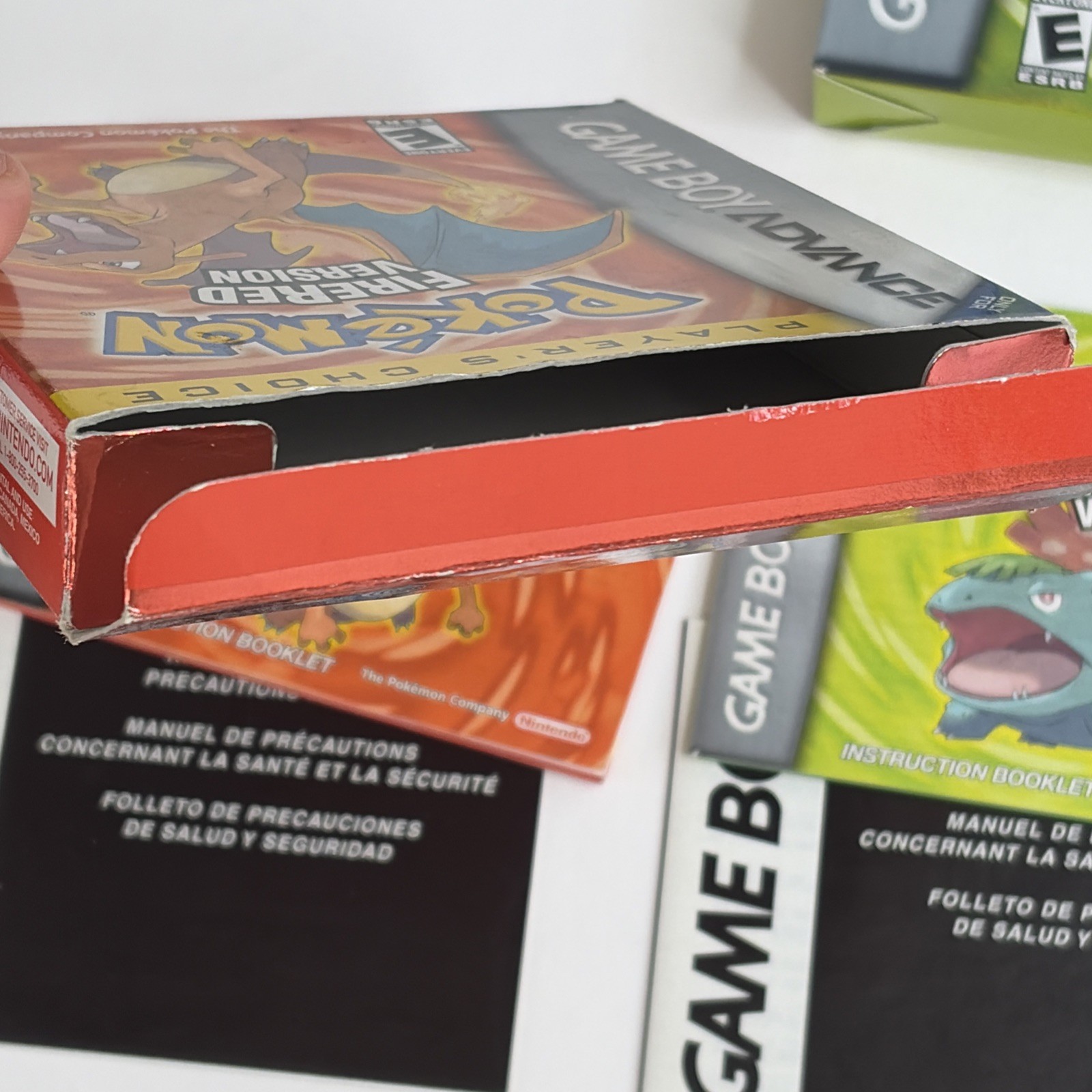 NICE Authentic Pokemon FireRed & LeafGreen COMPLETE Box Game Boy Advance GBA CIB