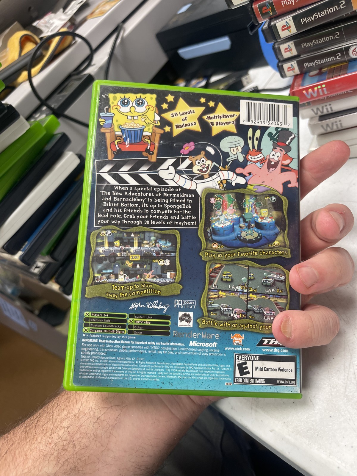 SpongeBob SquarePants: Lights, Camera, Pants (Microsoft Xbox, 2005) NO MANUAL