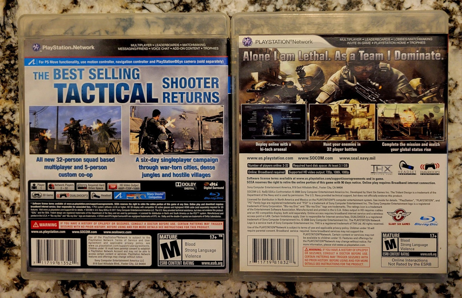 Socom Confrontation & Socom 4 (Sony PlayStation 3 PS3) CIB/ TESTED/ MANUAL