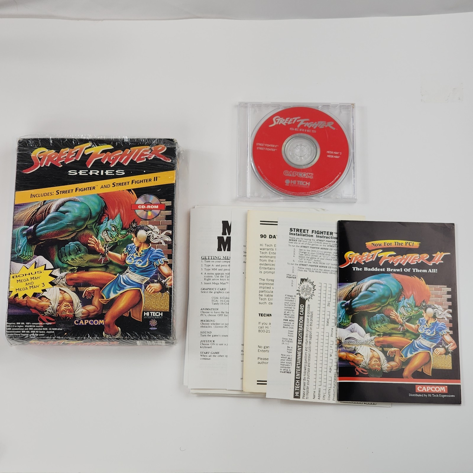 Street Fighter Series 1 & 2 PC Big Box Complete CD Rom W Megaman 1 & 3 Bonus