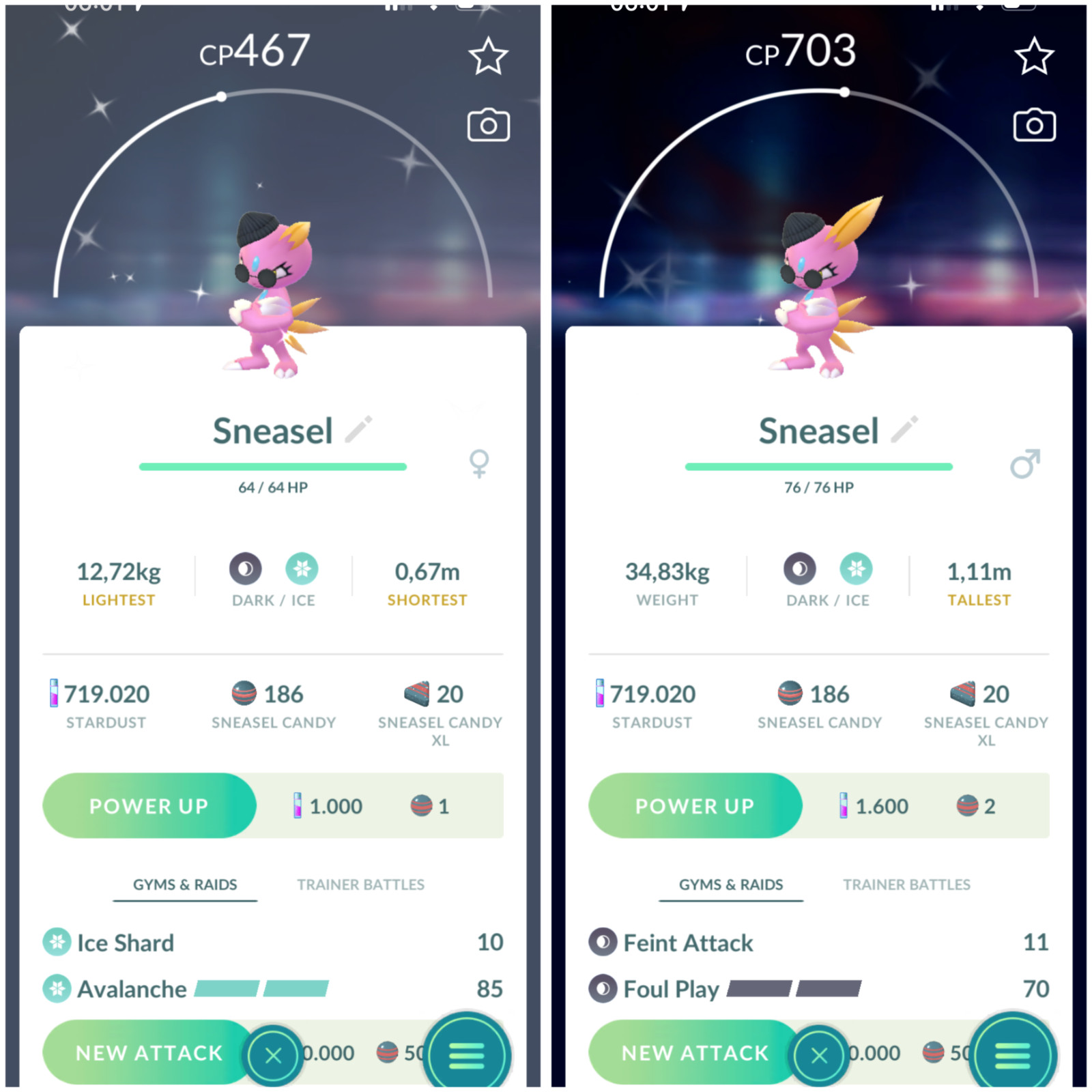 Pokemon Shiny Sneasel Fashionable Sneasel – TRADE20k stardust
